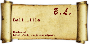 Bali Lilla névjegykártya