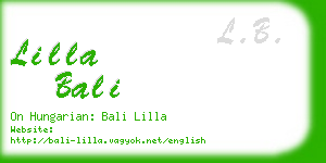 lilla bali business card
